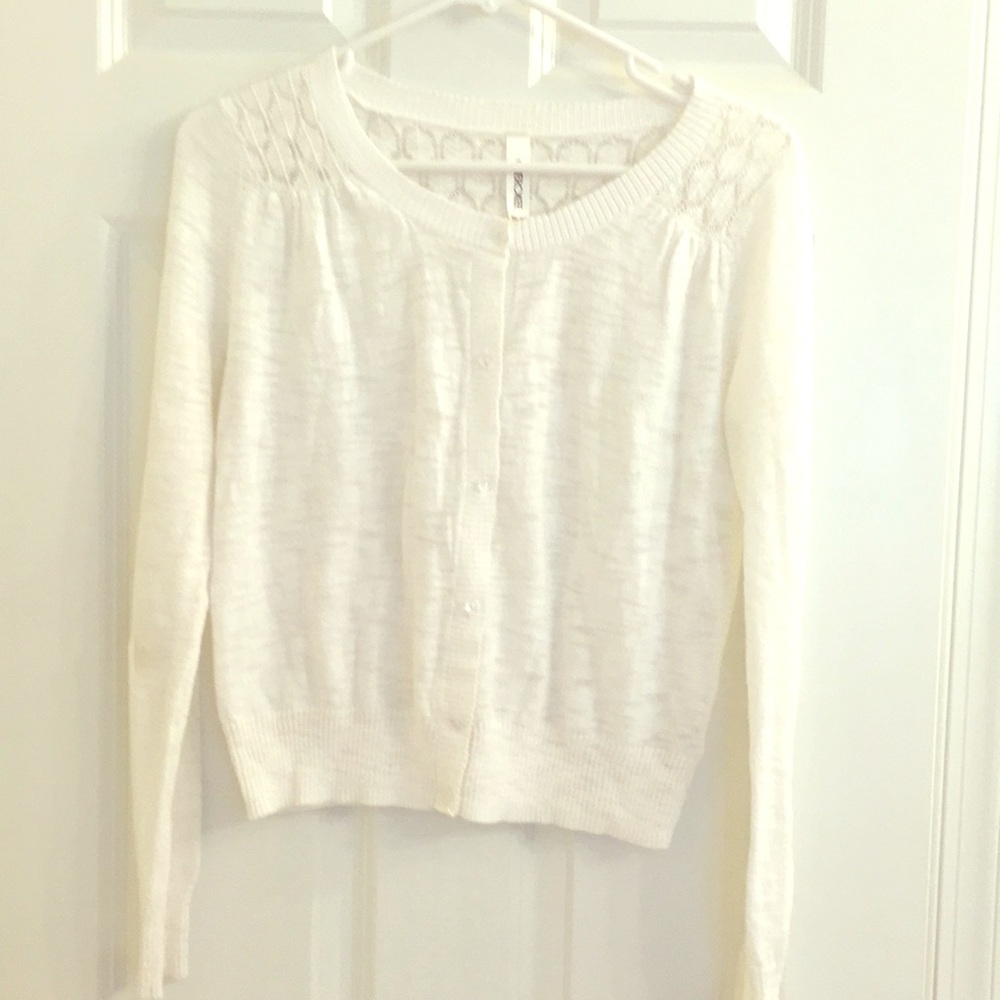 delicate white cardigan